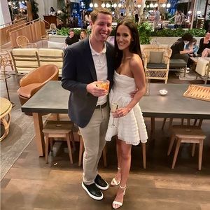 AJE Expressive Strapless Ruffle Minidress